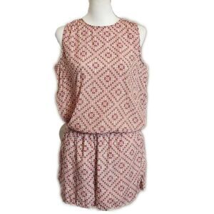 GAP shorts & tank romper, pink multicolor print, back zipper, size M